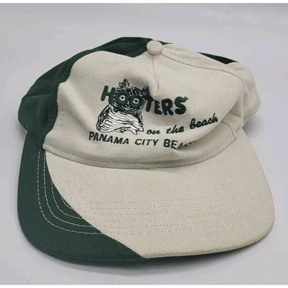 Hooters Cap On The Beach Panama City Beach FL Florida Strap back White Green